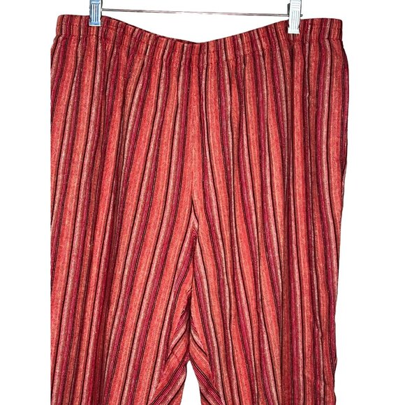 Sag Harbor women’s 1X capris striped elastic waist wide leg colorful pocket - Picture 2 of 12
